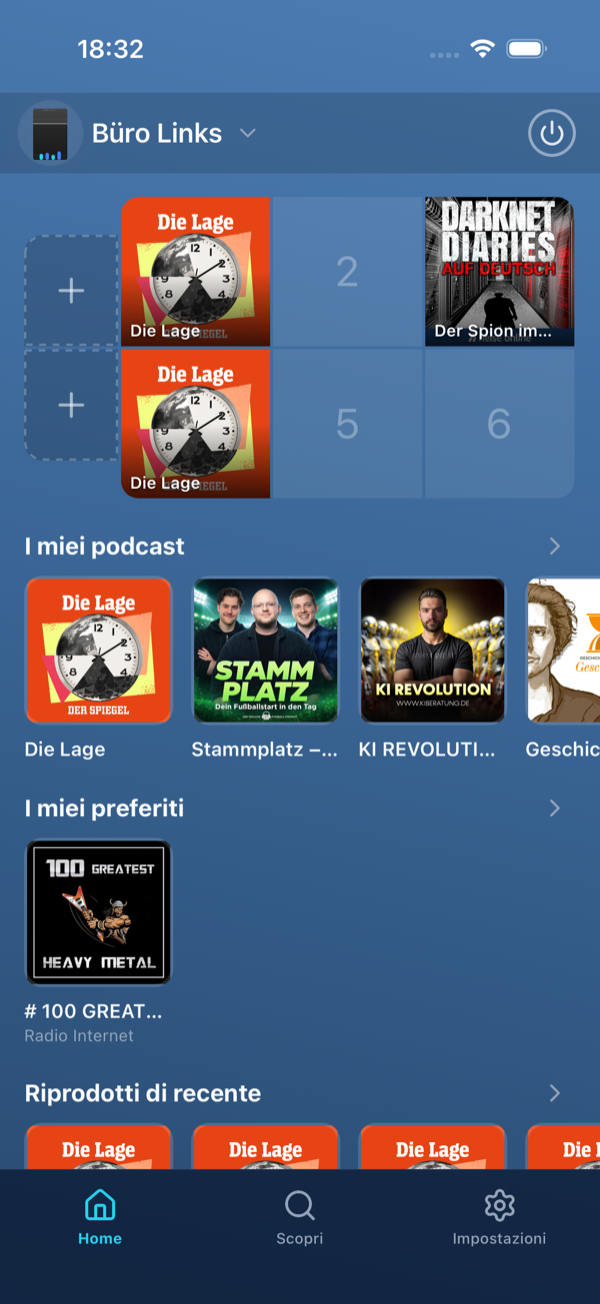Home con la fascia I miei podcast e il numero di episodi nuovi